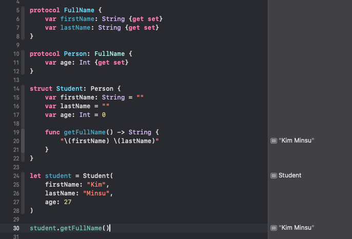 프로토콜을 준수한 객체활용