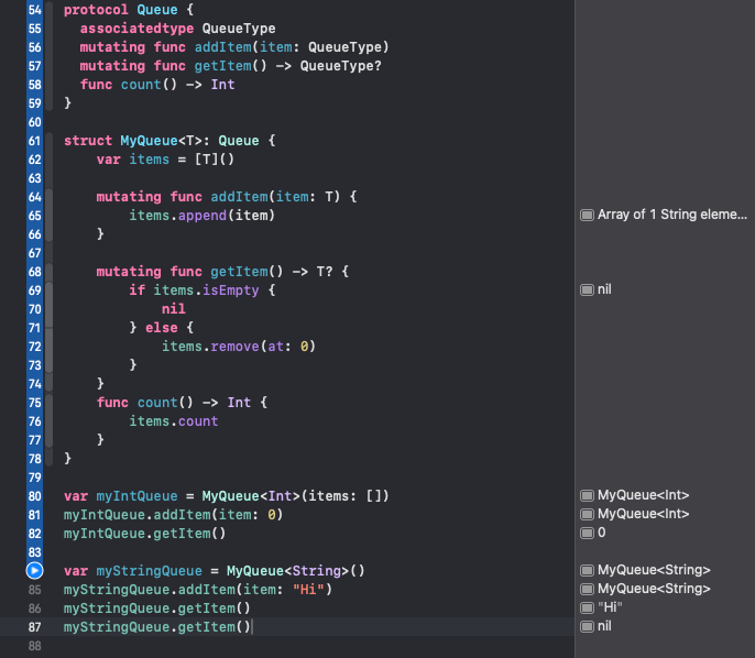 제네릭을 활용한 큐 타입 프로토콜 활용